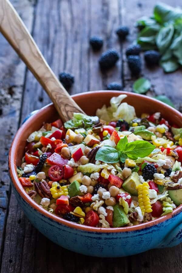 Easy Summer Herb and Chickpea Chopped Salad with Goat Cheese | halfbakedharvest.com