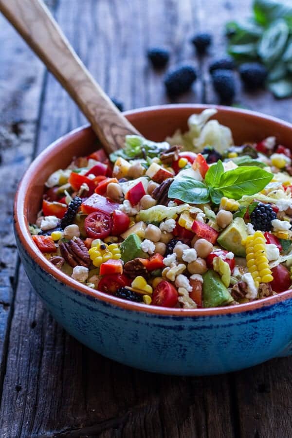Easy Summer Herb and Chickpea Chopped Salad with Goat Cheese | halfbakedharvest.com