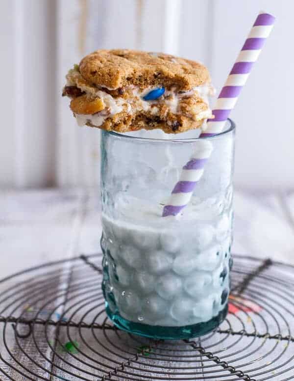 The Munchies Sweet Corn Ice Cream Sandwiches w/Peanut Butter Chip Cookies | halfbakedharvest.com