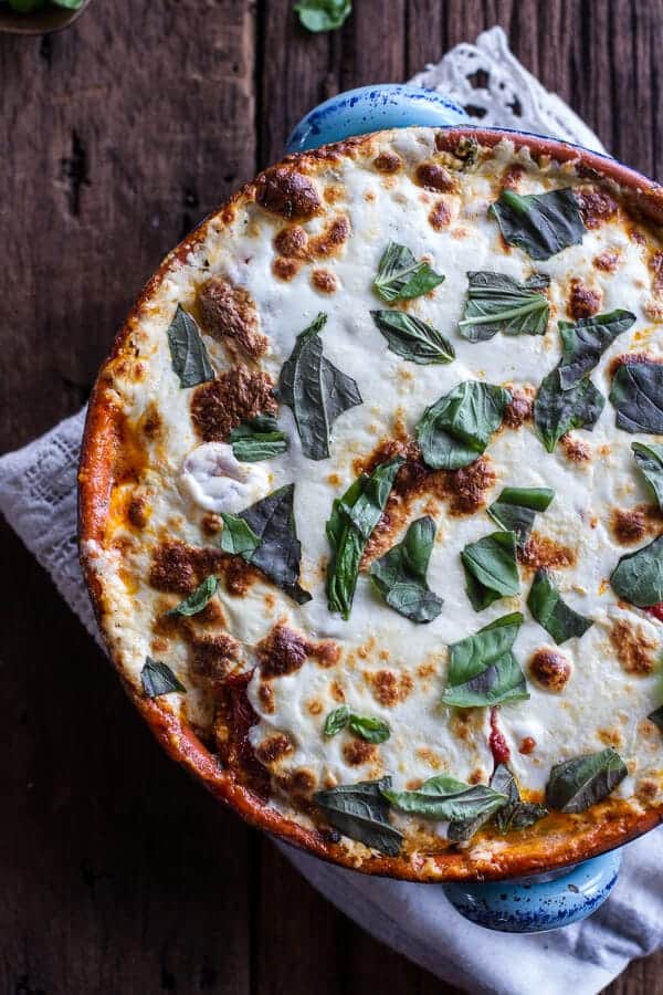 Quinoa Crusted Baked Three-Cheese Zucchini and Eggplant Parmesan | halfbakedharvest.com