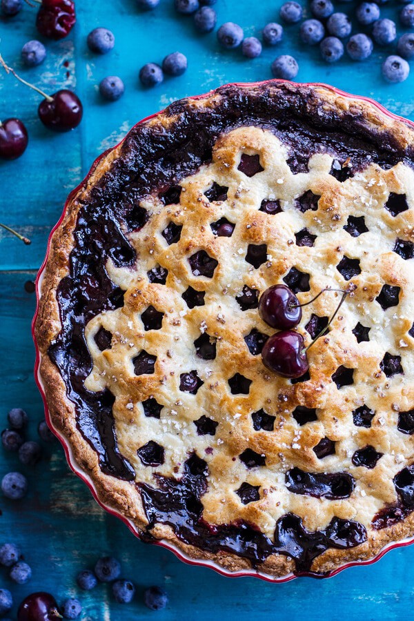 Vanilla Bourbon Cherry-Blueberry Pie | halfbakedharvest.com