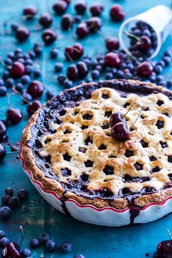 Vanilla Bourbon Cherry-Blueberry Pie | halfbakedharvest.com