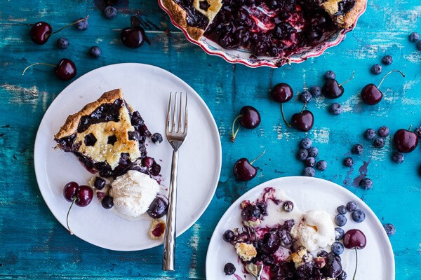 Vanilla Bourbon Cherry-Blueberry Pie | halfbakedharvest.com