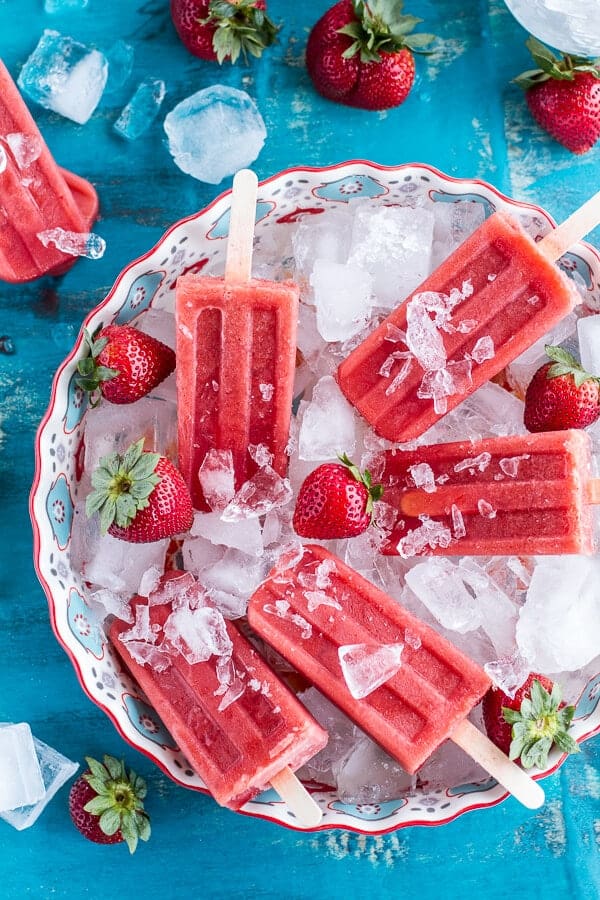 2-Ingredient Strawberry Popsicles | halfbakedharvest.com @hbharvest