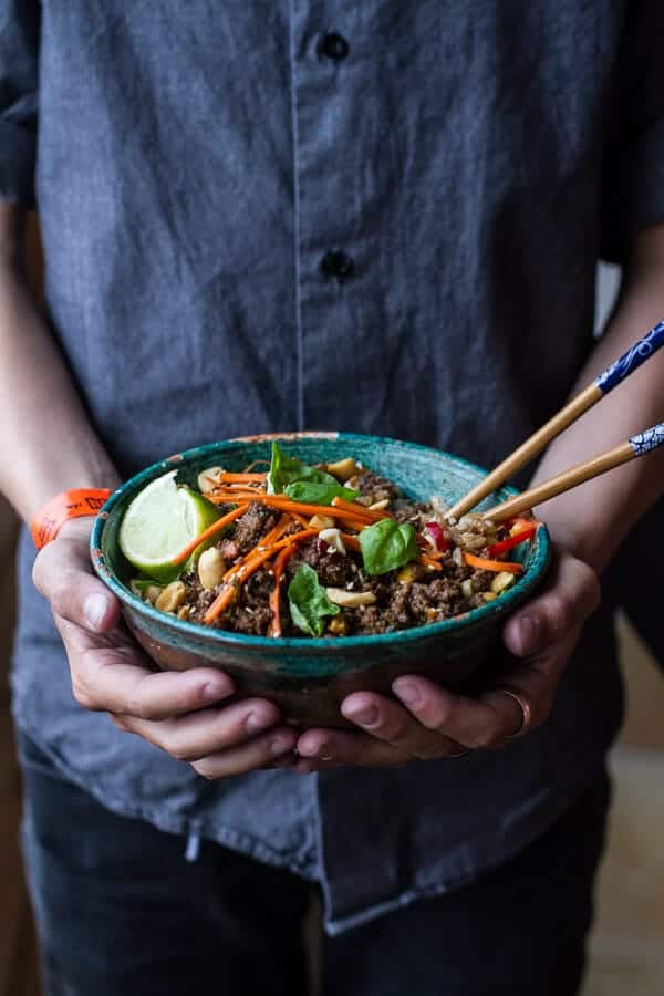 20 Minute Thai Basil Beef and Lemongrass Rice Bowls | halfbakedharvest.com @hbharvest