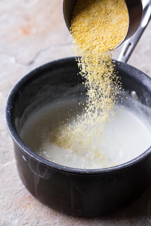 Balsamic Fig Glazed Pork w-Blistered Cherry Tomatoes and Creamy Gorgonzola Polenta | halfbakedharvest.com @hbharvest