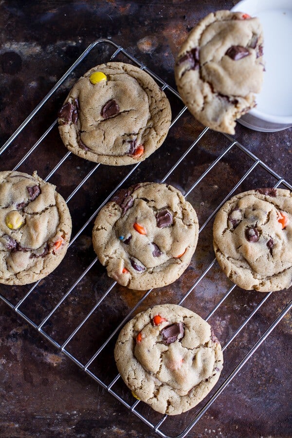 Double Trouble Chocolate Chunk Peanut Butter Honey Cookies | halfbakedharvest.com @hbharvest