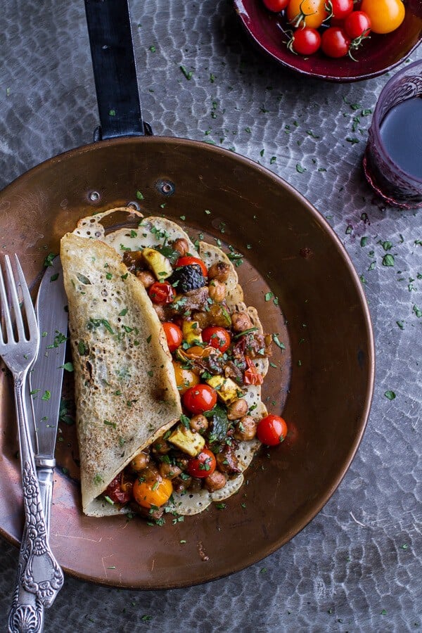 Rava Dosa (Indian Crepes) with Summer Squash + Tomato Chickpea Masala | halfbakedharvest.com @hbharvest