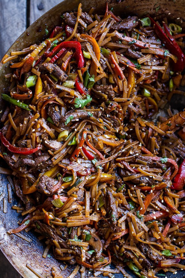 30-Minute Stir Fried Korean Beef and Toasted Sesame Noodles | halfbakedharvest.com @hbharvest
