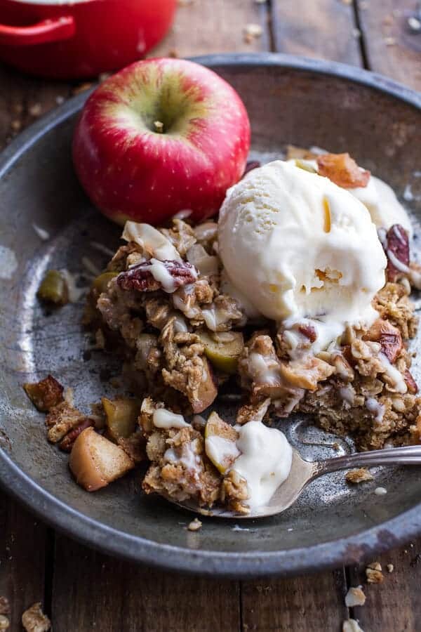 Brown Butter Caramelized Apple Crisp Bars w-Pecan Streusel + Mascarpone Maple Glaze | halfbakedharvest.com @hbharvest
