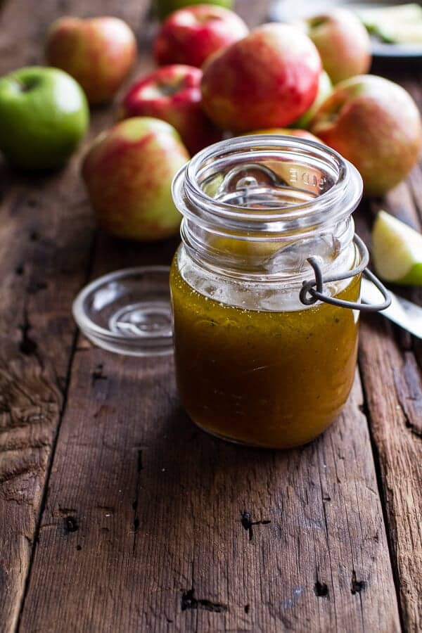 Caramelized Brussels Sprout Salad w/Blue Cheese, Bacon + Caramel Apple Vinaigrette | halfbakedharvest.com @hbharvest