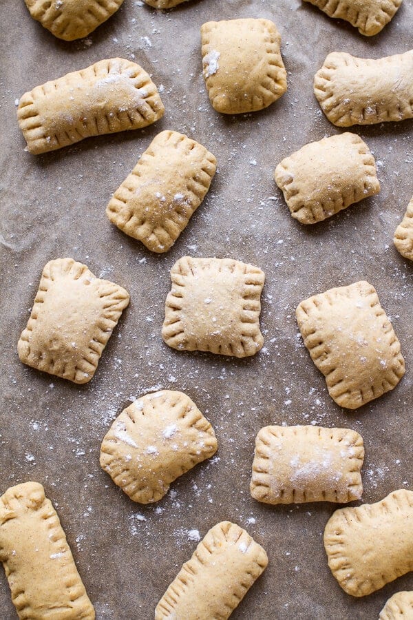 Mini Cream Cheese Stuffed Cinnamon Sugar Pumpkin Bagel Poptarts | halfbakedharvest.com @hbharvest