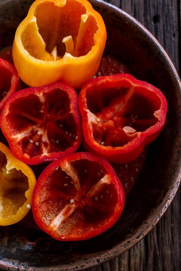 Mini Italian Meatball Mac and Cheese Stuffed Peppers | halfbakedharvest.com @hbharvest