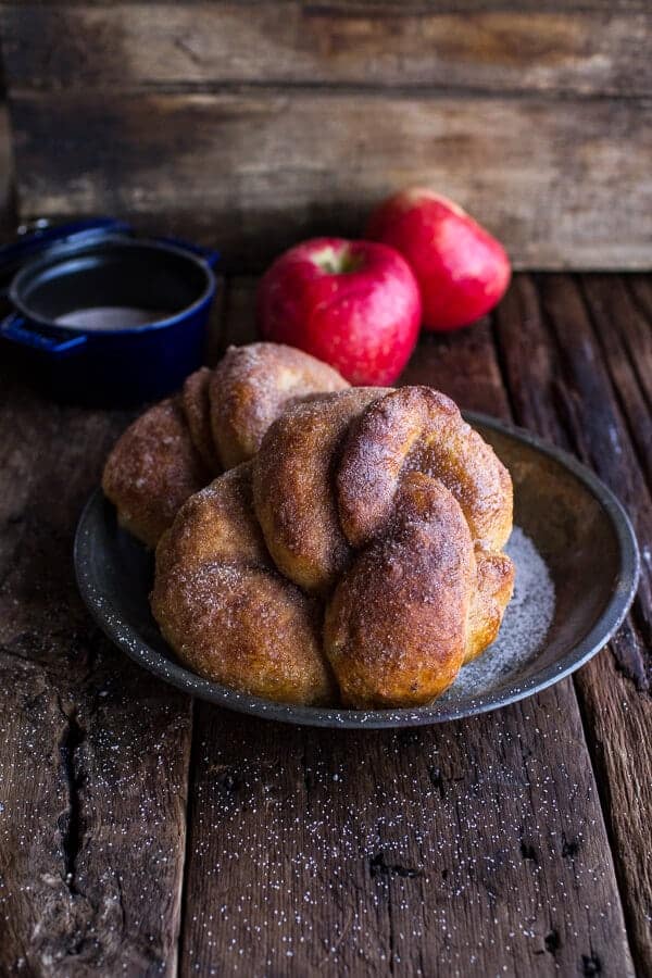 Hot Buttered Rum Apple Pie Stuffed Cinnamon Sugar Soft Pretzels | halfbakedharvest.com @hbharvest