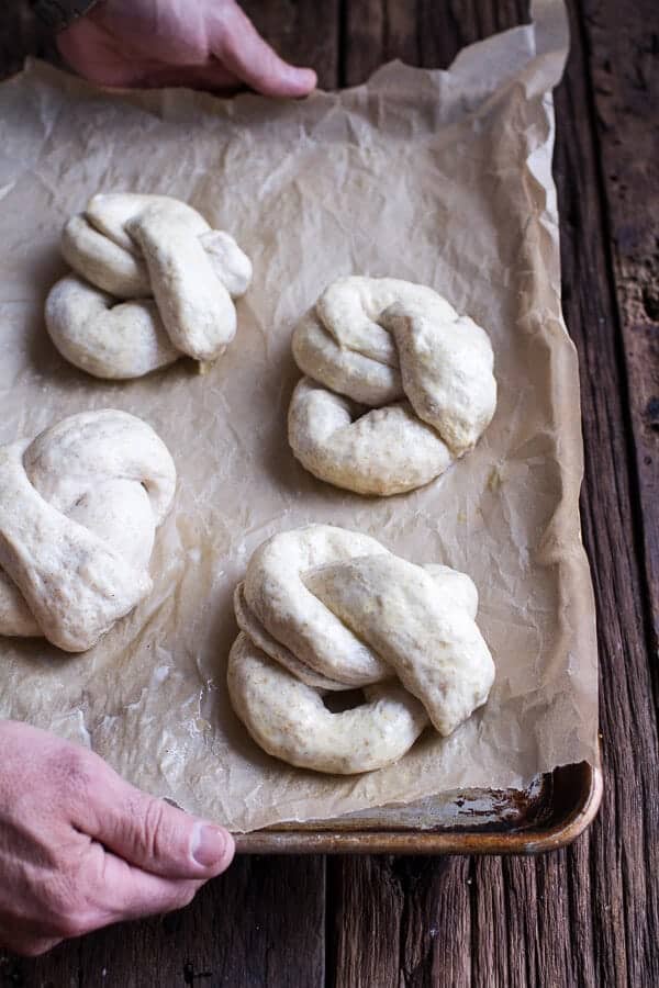 Hot Buttered Rum Apple Pie Stuffed Cinnamon Sugar Soft Pretzels | halfbakedharvest.com @hbharvest