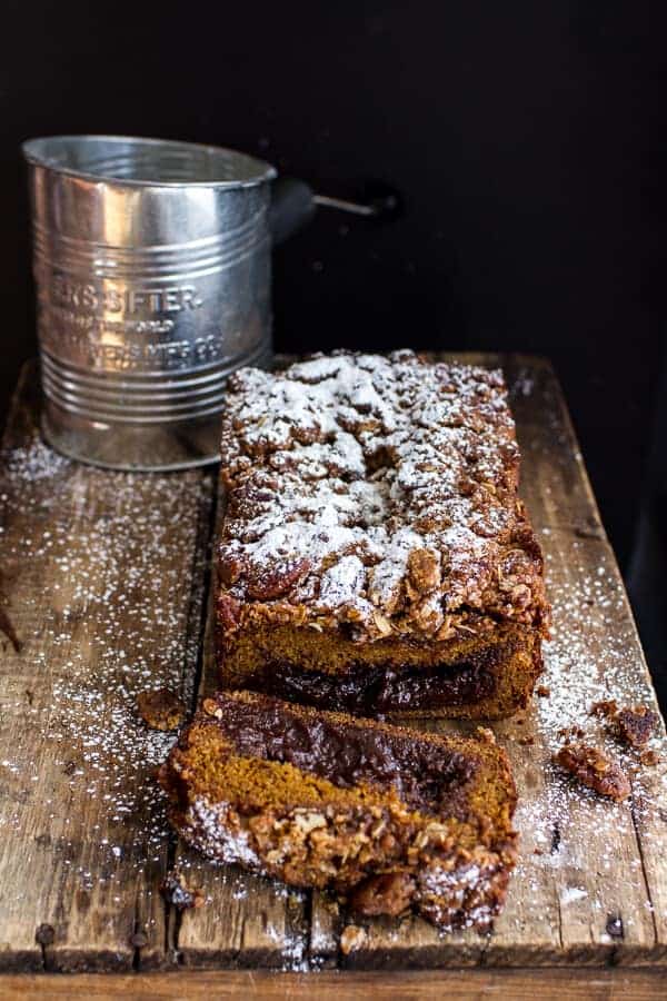 Molten Chocolate Pumpkin Streusel Bread...heavy on the Chocolate + Streusel | halfbakedharvest.com @hbharvest