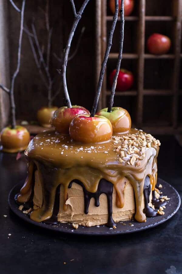 Salted Caramel Apple Snickers Cake | halfbakedharvest.com @hbharvest