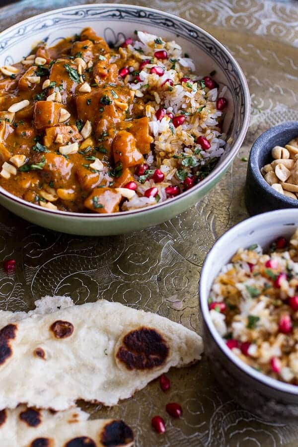 Thai Peanut Chicken and Pumpkin Curry w/Sticky Pomegranate Rice | halfbakedharvest.com @hbharvest
