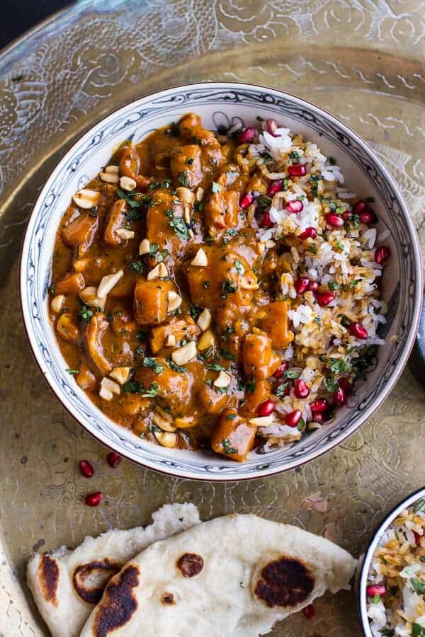 Thai Peanut Chicken and Pumpkin Curry w/Sticky Pomegranate Rice | halfbakedharvest.com @hbharvest