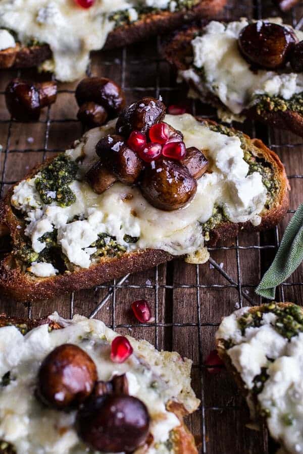 Buttered Mushroom, Sage Pesto + Goat Cheese Sourdough Toast | halfbakedharvest.com @hbharvest