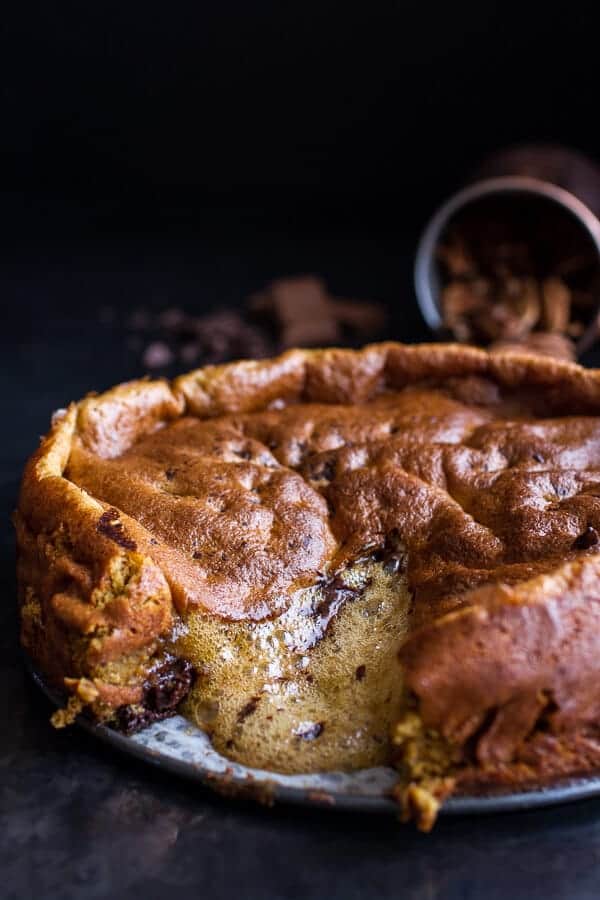 Incredibly Gooey Collapsing Chocolate Bourbon Pecan Pie Custard Cake| halfbakedharvest.com @hbharvest
