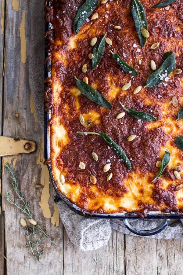 Simple Caramelized Butternut Squash and Kale Florentine Lasagna |halfbakedharvest.com @hbharvest