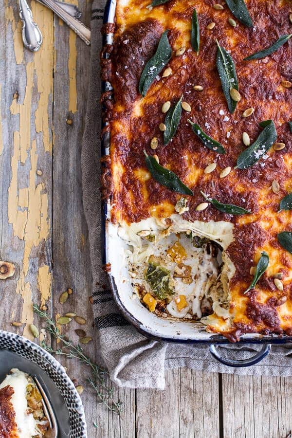 Simple Caramelized Butternut Squash and Kale Florentine Lasagna |halfbakedharvest.com @hbharvest