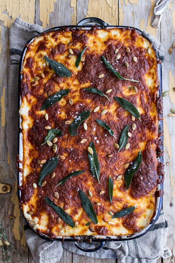 Simple Caramelized Butternut Squash and Kale Florentine Lasagna |halfbakedharvest.com @hbharvest