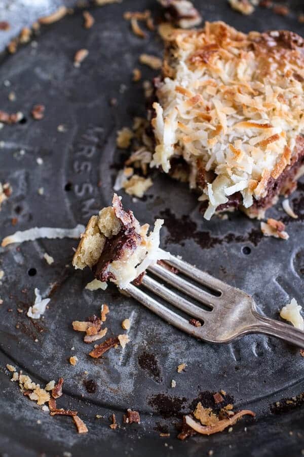 Warm Toasted "Caramel" Coconut Gooey Chocolate Crunch Bars | halfbakedharvest.com @hbharvest