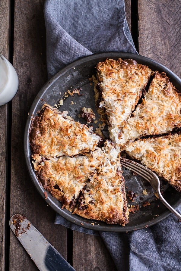 Warm Toasted "Caramel" Coconut Gooey Chocolate Crunch Bars | halfbakedharvest.com @hbharvest