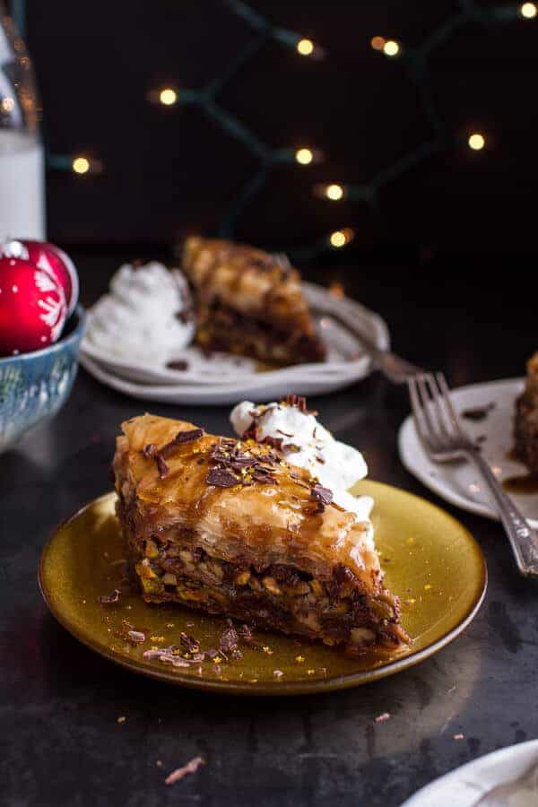 Chocolate “Candy Bar” Baklava with Butter Rum Sauce | halfbakedharvest.com @hbharvest