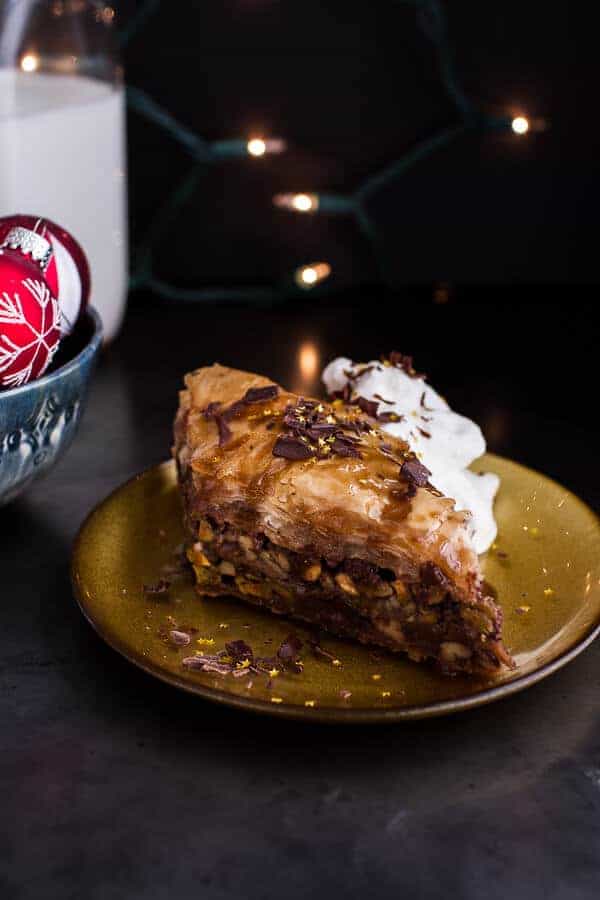 Chocolate “Candy Bar” Baklava with Butter Rum Sauce | halfbakedharvest.com @hbharvest