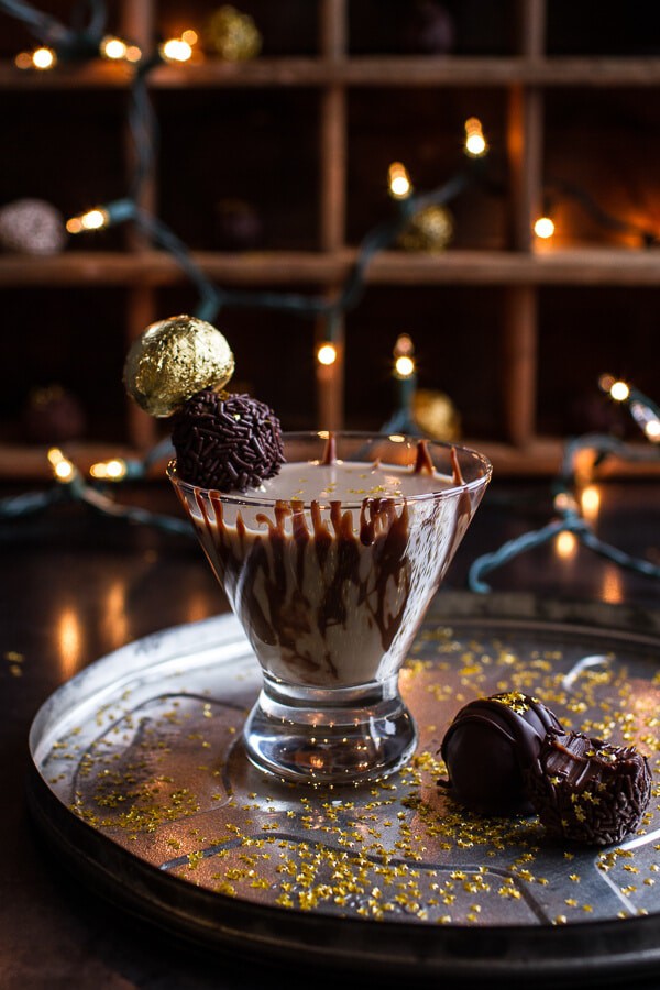 Chocolate Truffle Martini with Dulce de Leche Rum Butter Truffles | halfbakedharvest.com @hbharvest 