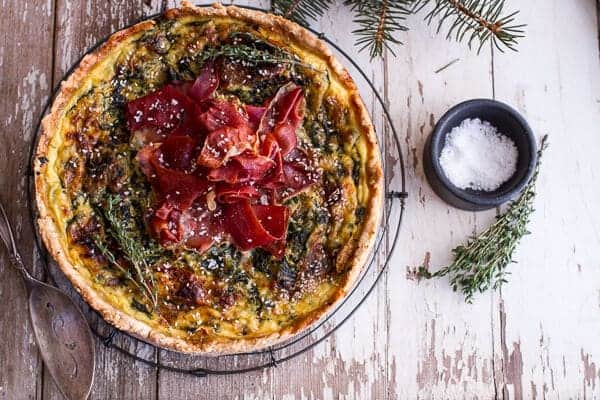 Deep Dish Spinach and Prosciutto Quiche with Toasted Sesame Crust | halfbakedharvest.com @hbharvest