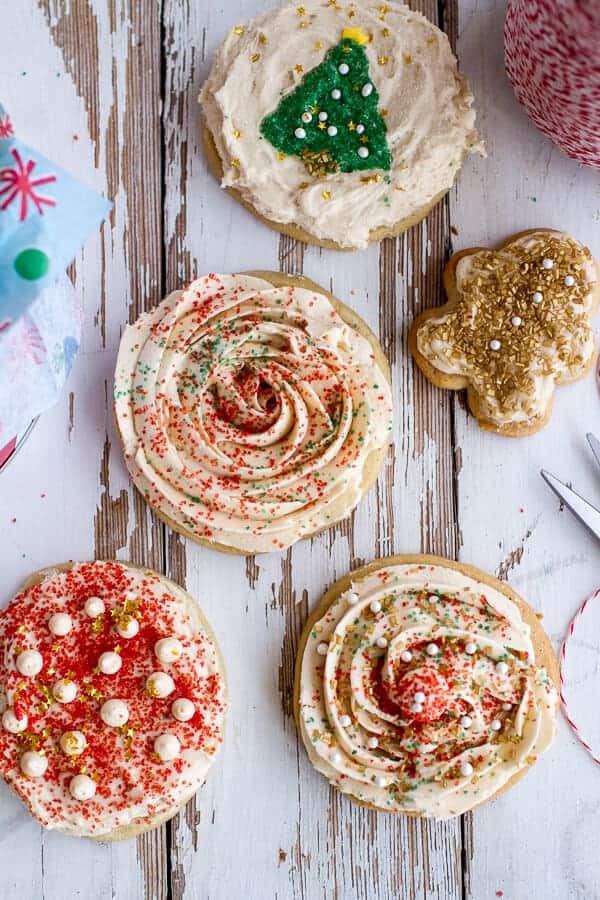 Easy Slice 'n' Bake Vanilla Bean Christmas Sugar Cookies w/Whipped Buttercream | halfbakedharvest.com @hbharvest