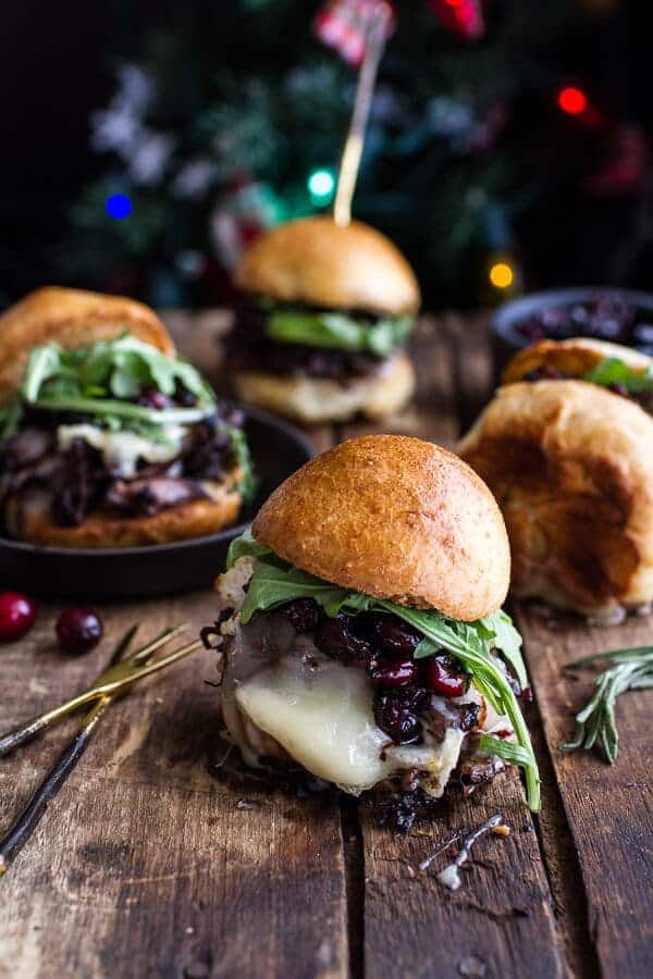 Gingery Steak and Brie Sliders with Balsamic Cranberry Sauce | halfbakedharvest.com @hbharvest
