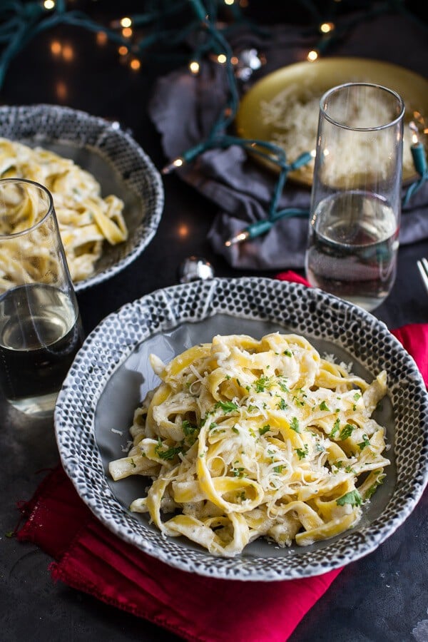 One-Pan Baked Champagne Cream Sauce Fettuccine with Truffle Oil | halfbakedharvest.com @hbharvest