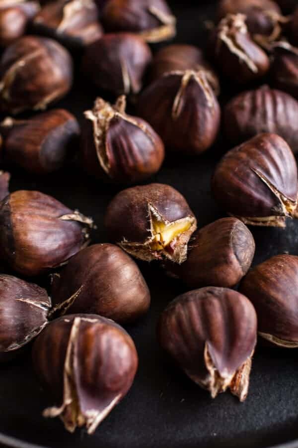 Salted Coffee Butter Roasted Chestnuts | halfbakedharvest.com @hbharvest