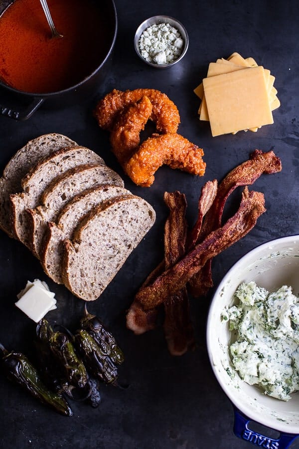 Big Popper Hot Buffalo Chicken and Bacon Grilled Cheese | halfbakedharvest.com @hbharvest
