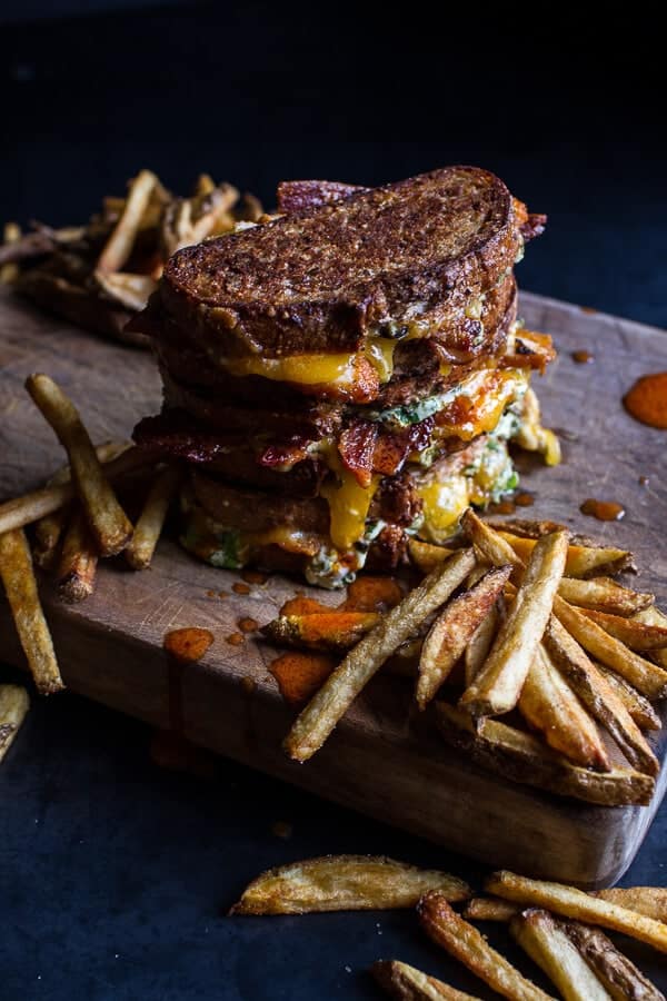 Big Popper Hot Buffalo Chicken and Bacon Grilled Cheese | halfbakedharvest.com @hbharvest