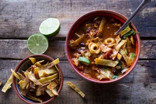 Cheesy Chicken Tortilla Tortellini Soup | halfbakedharvest.com @hbharvest