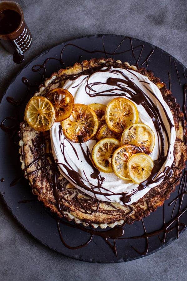 Chocolate Fudge Swirled Lemon Ricotta Tart | halfbakedharvest.com @hbharvest