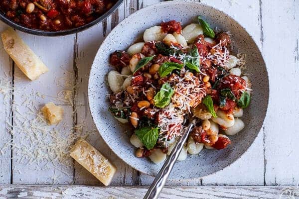 Crockpot Tuscan Sausage and White Bean Ragu with Buttered Gnocchi | halfbakedharvest.com @hbharvest