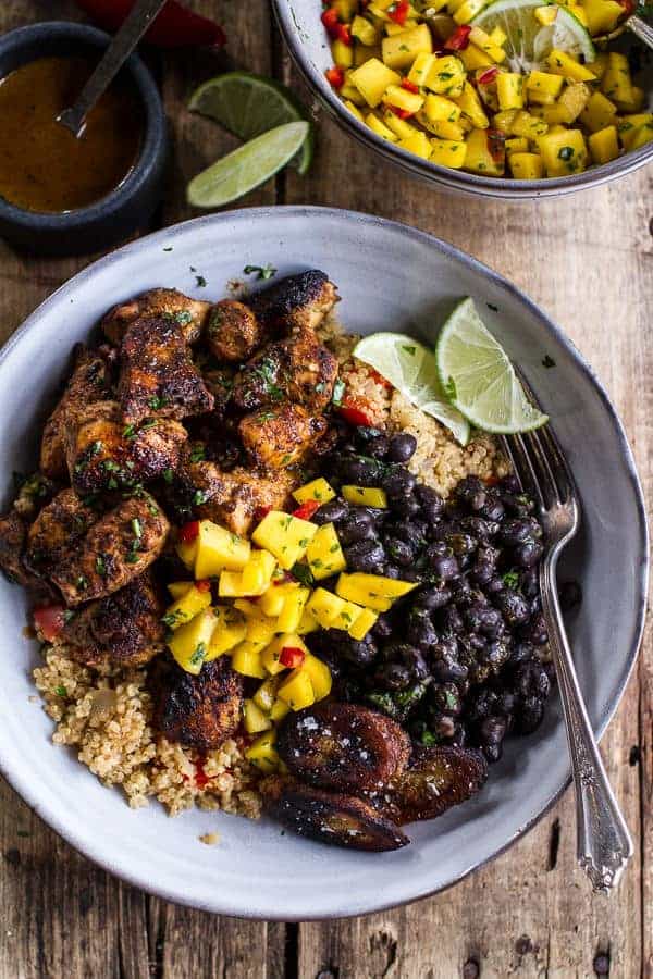 Cuban Chicken and Black Bean Quinoa Bowls with Fried Bananas | halfbakedharvest.com @hbharvest