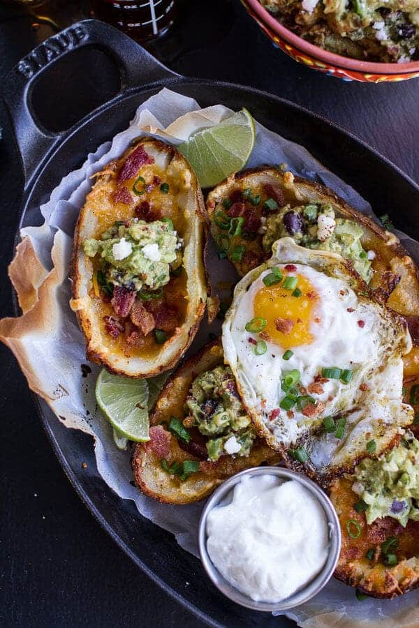Fully Loaded Potato Skins with Chipotle Southwest | halfbakedharvest.com @hbharvest