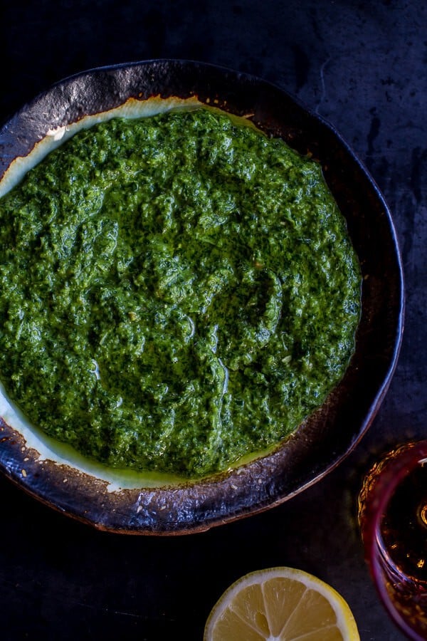 Spicy Green Harissa | halfbakedharvest.com @hbharvest