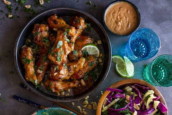 Thai Peanut Chicken Wings with Fiery Pineapple-Jalapeño Salsa | halfbakedharvest.com @hbharvest