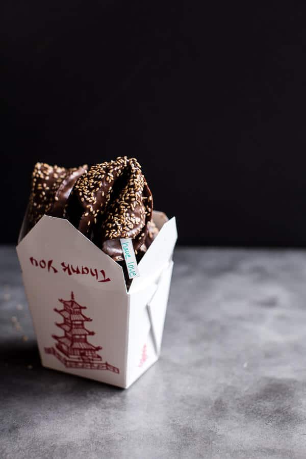 Chocolate Covered Toasted Sesame Fortune Cookies | halfbakedharvest.com @hbharvest