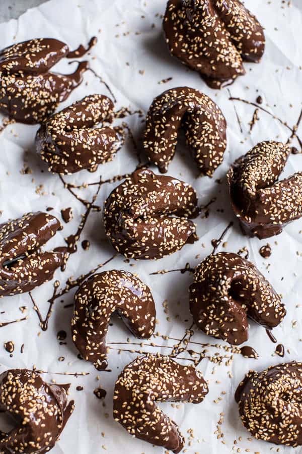 Chocolate Covered Toasted Sesame Fortune Cookies | halfbakedharvest.com @hbharvest