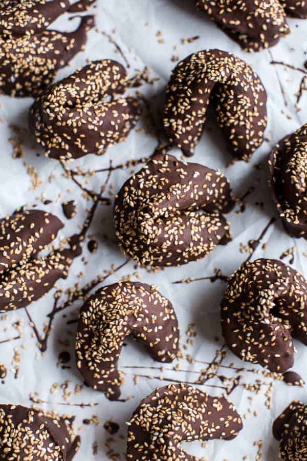 Chocolate Covered Toasted Sesame Fortune Cookies | halfbakedharvest.com @hbharvest